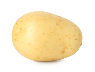 One young fresh potato isolated on white