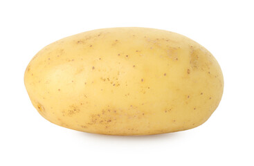 One fresh young potato isolated on white