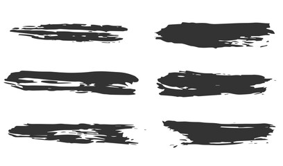 Set of vector paint brush stroke