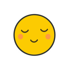 Emoji emoticon cute, embarrassed, kind isolated on a white background.