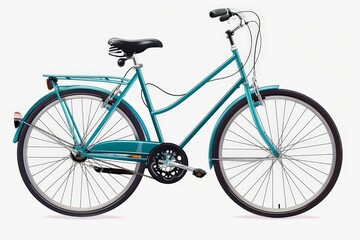 Download this stunning 4K UHD image of a blue teal bicycle with black leather accents, ideal for adding a touch of vintage charm to your projects.