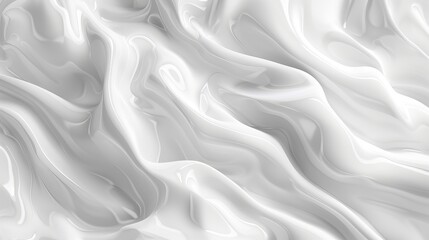 Naklejka premium White abstract liquid wavy background rendered in 3D for illustration purposes