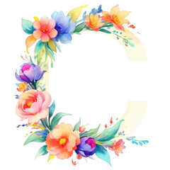 letter c frame with flowers