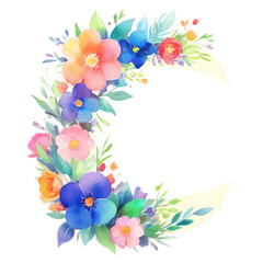 letter c frame with flowers