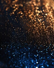 Abstract glittering lights with a gradient from blue to brown
