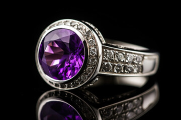 Elegant Purple Gem Engagement Ring