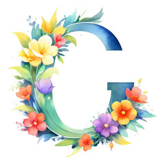 letter g frame with flowers