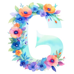 letter g frame with flowers