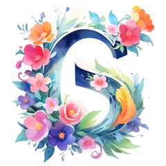 letter g frame with flowers