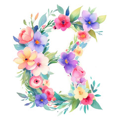 letter k frame with flowers