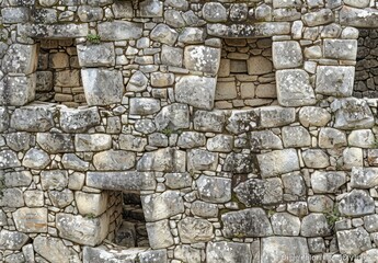 Ancient Stone Wall with Irregularly Shaped Blocks