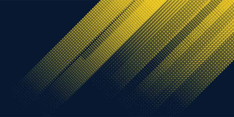 Yellow halftone on blue background. Vector dotted sparkles or halftone shine pattern texture Pop Art Style Background