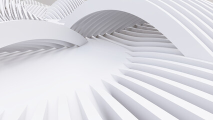 Naklejka premium Abstract Curved Shapes. White Circular Background.