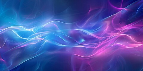 Obraz premium Abstract fluid art with neon blue and pink colors swirling in vivid dynamic flow vibrant background illustration design concept