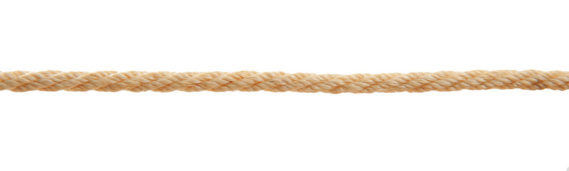 Hemp rope on white background. Organic material
