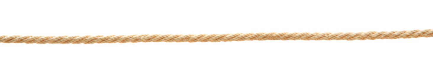 Hemp rope on white background. Organic material
