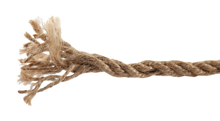 Hemp rope isolated on white. Organic material