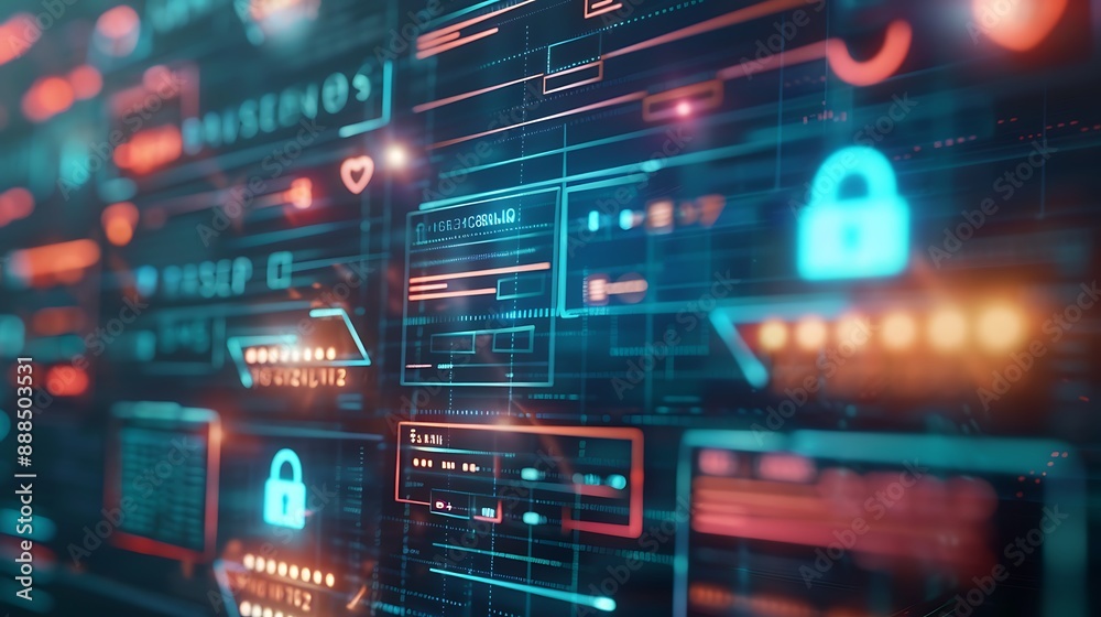 Poster cybersecurity and digital data protection