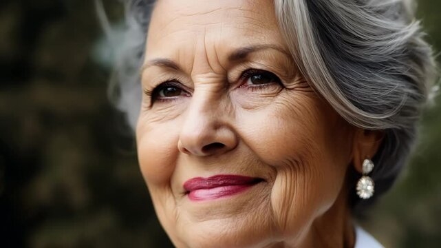 A wise and authentic leader shares her knowledge and leads by example embracing her natural grey hair.