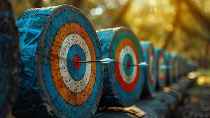 Competitive Archery: Row of Circular Targets for Accuracy