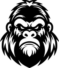 Angry Gorilla Mascot Head Vector Graphic 