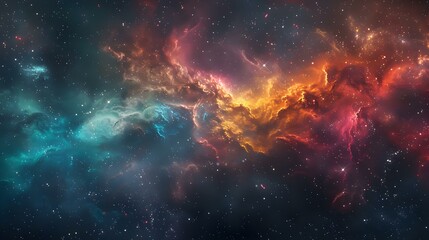 Fototapeta premium Colorful nebula in deep space - wallpaper design