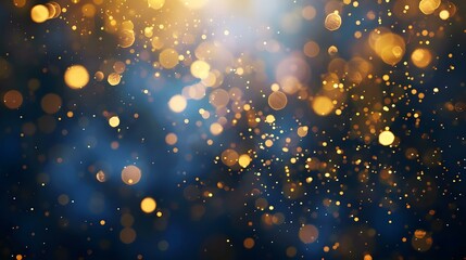 Obraz premium Abstract background with dark blue and gold particles