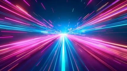Fototapeta premium Vector abstract of light lines in high-speed technology
