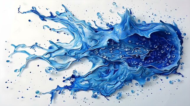 Blue water splash cut out
