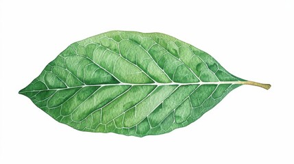 Obraz premium A laurel leaf depicted with elegant watercolor patterns isolate on white background