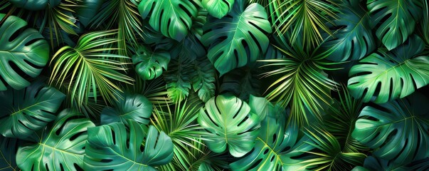 tropical leaves flat design philodendron top view tropical garden theme cartoon drawing colored pastel