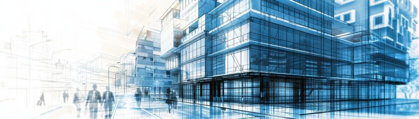 Innovative modern design blueprint, real estate investment, detailed layout, realistic setting, high resolution