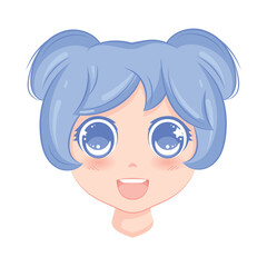 Obraz premium Cute kawaii girl Avatar cartoon character Vector illustration