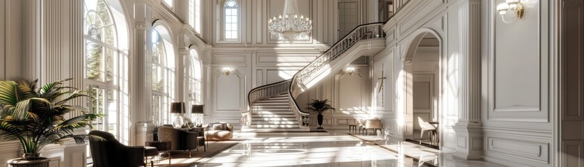 Fototapeta premium Classic architecture, home building process, intricate details, realistic background, high resolution, attracting buyers