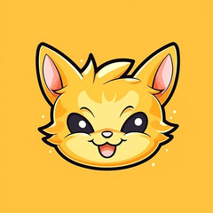 Obraz premium Cute cartoon cat illustration.