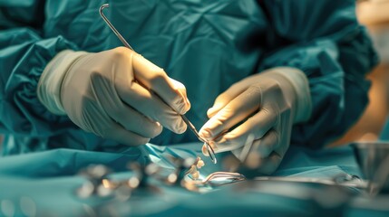 A close-up of a surgeon's hands during an operation