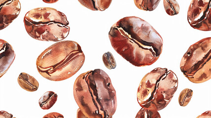 Obraz premium A close up of a bunch of coffee beans on a white background. coffee beans, close-up, white background, coffee bean close-up, roasted coffee beans, coffee bean texture, coffee bean background,