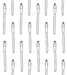 Vector seamless pattern of hand drawn sketch doodle outline paint brush isolated on white background