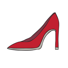 Vector hand drawn doodle sketch colored shoe isolated on white background