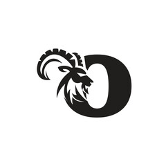 Letter O Head Goat Logo Icon Vector
