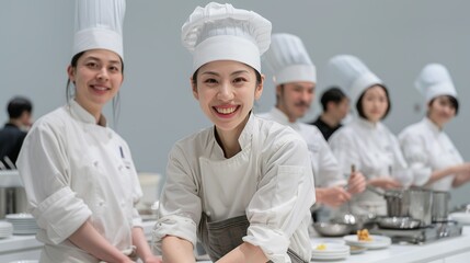 Story of a group of chefs working together to create a unique dining experience, emphasizing how teamwork and collective creativity lead to culinary success Height Resolution Photo, , Minimalism,