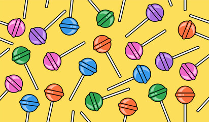 Cute colorful candy pattern background vector design