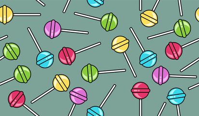 Cute colorful candy pattern background vector design
