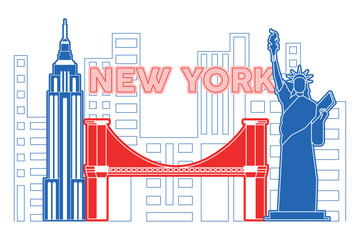New york skyline Modern cityscape Vector illustration