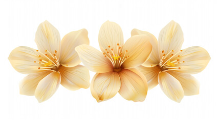 Naklejka premium Jasmine Philadelphus flowers and leaves in a floral arrangement isolated on white background. Jasmine Philadelphus, floral arrangement, white background, flowers and leaves, isolated flowers,