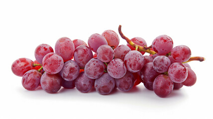 Fototapeta premium Fresh purple grapes seedless fruit on white background a staple food. fresh grapes, purple grapes, seedless grapes, grapes on white background, fruit photography, staple food, fresh fruit,