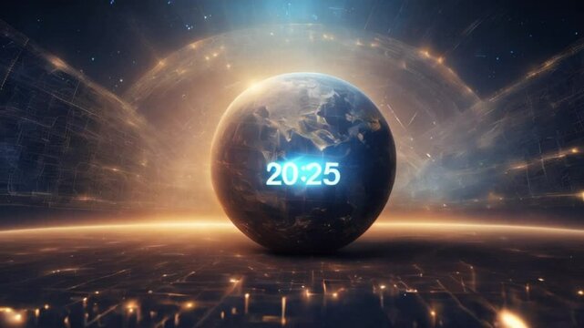 In the Digital Age, Earth glows brightly at 825 PM, symbolizing modern innovation and progress