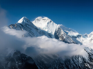 snow capped mountains