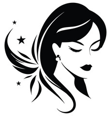 logo silhouette of a woman's face