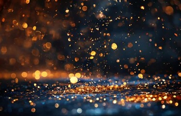 Adding a bokeh background with gold and blue particles can bring enchantment to any design